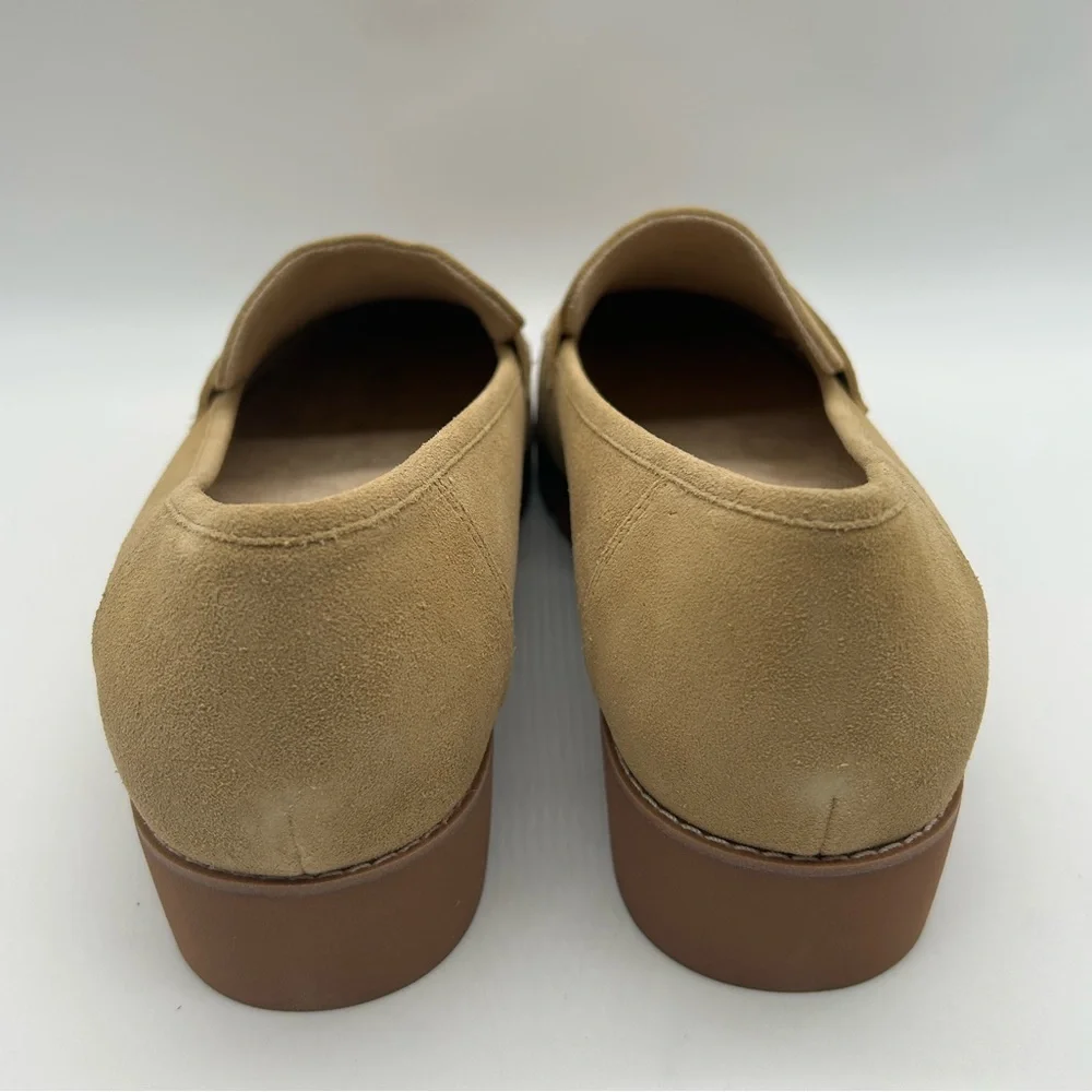 Vionic Cheryl II Tan (Sand) Suede Penny Loafers Size 12.5-13W Preppy Cottagecore